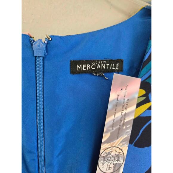 J.Crew Mercantile Tropical Print V-Neck Short Sleeve Dress - Picture 4 of 5